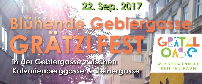 Grätzelfest am Freitag, 22.9.2017, 13:00 bis 18:00
